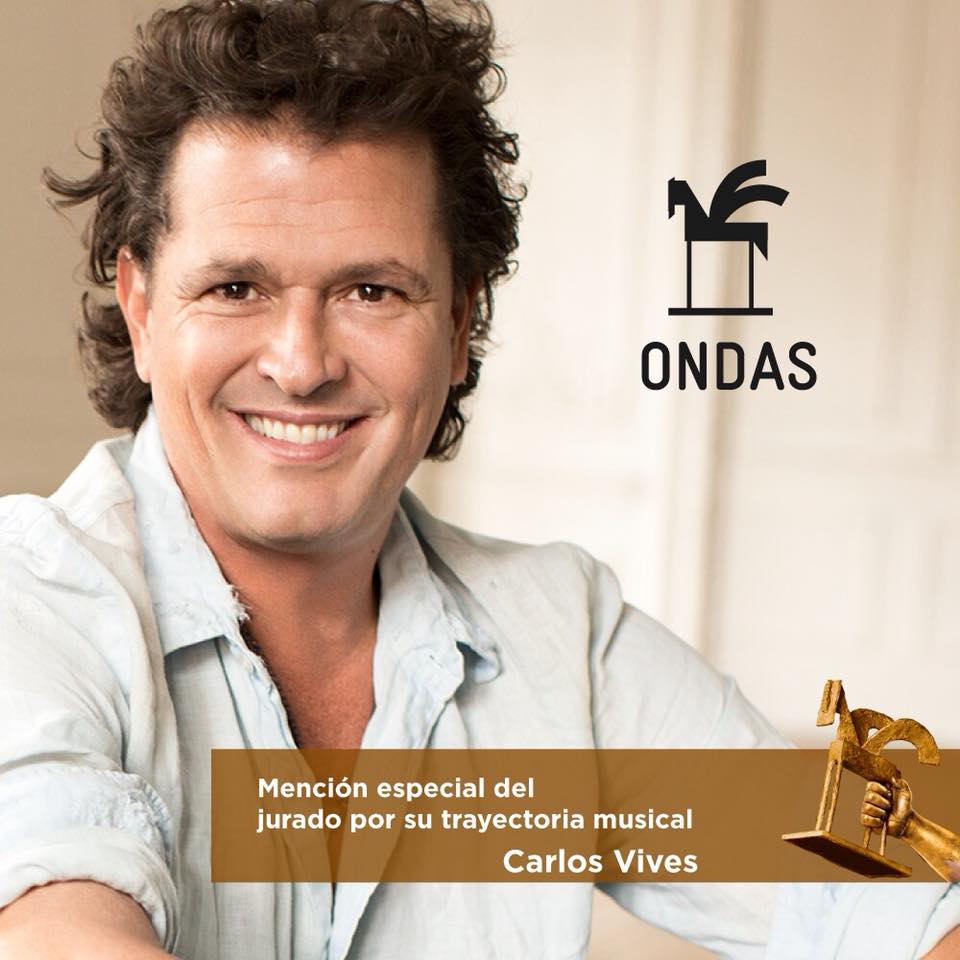 Ondas a Carlos Vives por su trayectoria musical